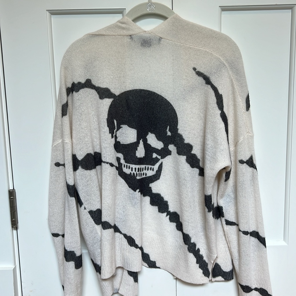 360 Cashmere Alexina Cashmere Skull Cardigan Sweater